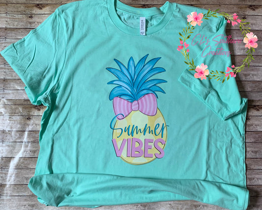 Summer Vibes Pineapple Bow-RTS